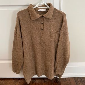 Zara collared knit sweater. Size medium.